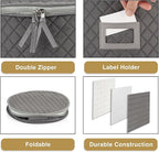 Stack Store Plus More China Storage Case - Dinner Plate Quilted Case - 12 inches diameter x 7 inches height - Gray - Includes 12 Felt Separators