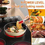 Karinear 36" Electric Cooktop 5 Burners, Knob Control Electric Stove Top, 9 Power Levels, Residual Heat Indicator, 8400W, 40A, 240V Hardwire(Sliver)