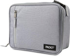 PackIt(R) Freezable Classic Lunch Box, Gray Fog, Built with EcoFreeze(R) Technology, Collapsible, Reusable, Zip Closure With Front Pocket and Buckle Handle, For Work Lunches and Fresh Lunch On the Go