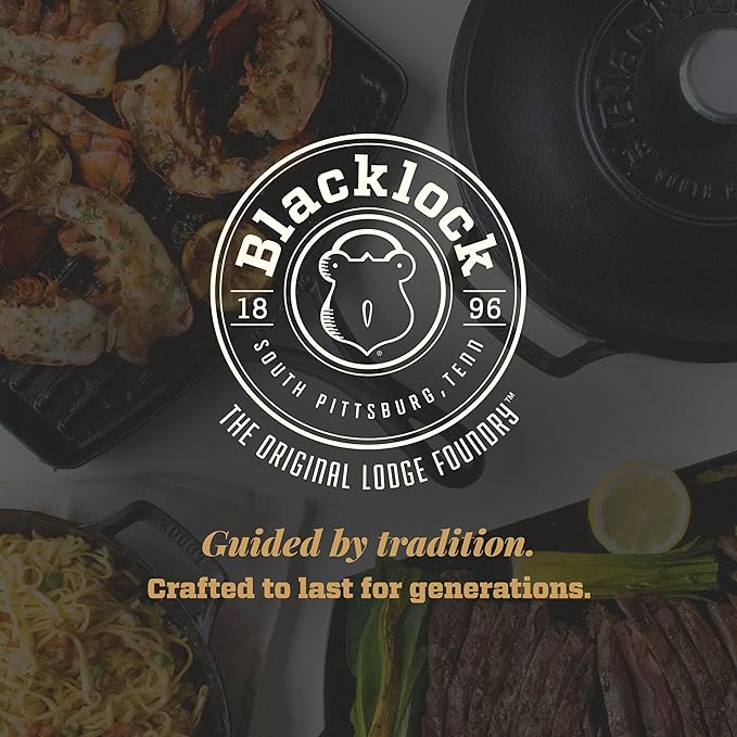 Lodge Blacklock 10" x 20" Cast Iron Double Burner Griddle - Triple Seasoned - For Indoor & Outdoor Cooking - Fits Over Two Burners - Easy Cleanup - Non-Toxic Material