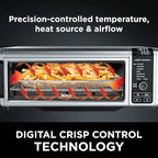Ninja Digital Air Fry Countertop Oven, 8-in-1 Functionality, 1800W, Flip-Up Design, XL Capacity, Air Fry Basket, Wire Rack & Crumb Tray, Silver, SP101