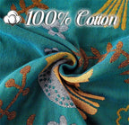 MSGKV 100% Cotton Blanket Boho Throw Blue Warm Couch Sofa Bed Double Sided Knit Super Soft Cover Sheet Reversible Wearable Fall Winter Blanket, 60''Wx 80''L, A-blue Bird (US6018-001A-150x200)