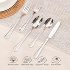 HIKAA 20-Piece Silverware Set for 4, 18/10 stainless Steel Flatware Set, Mirror Polished Cutlery Set, Dishwasher Safe Utensils for Home, Restaurant, Wedding Gift
