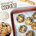 NutriChef Nonstick Cookie Sheet Baking Pan - 2pc Large & Medium Metal Oven Baking Tray, Professional Quality Kitchen Cooking Non-Stick Bake Trays w/ Rimmed Borders, Rose Gold