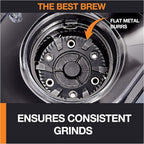 KRUPS Precision Burr Coffee Grinder: 12 Settings, 8 oz Capacity for Drip, French Press, Espresso, Pour Over, Cold Brew - Stainless Steel, 110W, Auto-Stop, Easy Clean - Coffee Grinders for Home Use