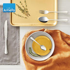 Amefa Baguette 45-Piece Flatware, Set for 8 – Stainless Steel Silverware, Polished Mirror Finish, Rust-Resistant Cutlery with Dinner Forks, Knives, Spoons, Salad Forks & Teaspoons for Everyday Dining