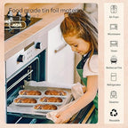 NPLUX 50 PACK Mini Cake Pans with Lids and Spoons, Rectangular Aluminum Foil Bread Pan, Mini Loaf Pans and Food Containers with Lids(Silver, 6.8oz)