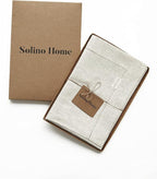 Solino Home Light Natural Linen Napkins Set of 6-100% Pure Linen Hemstitch Dinner Napkins 20 x 20 Inch for Holiday, New Year - Classic Hemstitch