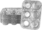 PLASTICPRO Aluminum Foil Muffin Pans Reusable and Disposable, Holds 6 Cupcakes/Muffin & Pie foil Pan Pack of 20