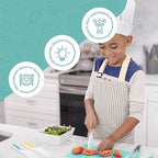 Tovla Jr Kid Safe Knife Gift Set for Real Cooking | Toddler Kitchen Knives | Montessori STEM Cooking Tools | Kids Chef Knives and Utensils | BPA Free Dishwasher Safe | Birthday Gift Ages 4 to 12