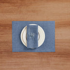 Solino Home Linen Cloth Napkins Set of 4-100% Pure Linen Blue Denim Dinner Napkins 20 x 20 Inch for Winter - Athena, Handcrafted and Machine Washable