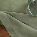 Solino Home Linen Napkins Set of 4-100% Pure Linen Oil Green Dinner Napkins Cloth 20 x 20 Inch for New Year - Fete, Handcrafted and Machine Washable