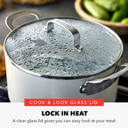 GreenPan x Bobby Flay 6QT Stockpot with Glass Lid, PFAS-Free Diamond Ceramic Nonstick Pot, Induction Suitable, Easy Clean Dishwasher & Oven Safe, Quick Heating, Pasta, Soups, Cream