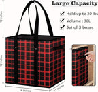 WISELIFE Reusable Grocery Bags 4 Pack,Large Grocery Tote Bag Water Resistant Shopping Bags Foldable Grocery Bag for Clothes,Shoes and Picnic,Red