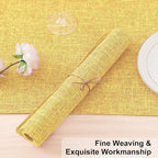 Homaxy Cloths Placemats for Dining Table Set of 6, Heat Resistant Washable Cotton Linen Blend Table Mats, Ideal for Kitchen Party Dining Decoration, 13" x 19", Mustard Yellow