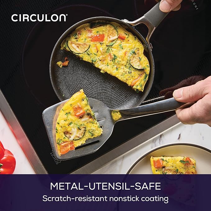 Circulon A1 Series with ScratchDefense Nonstick Induction Small Frying Pan for Eggs, Induction Cookware, Egg Pan, 6.25-Inch, Graphite