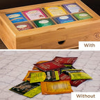 Personalized Tea Box with Custom Engraving - Bamboo Tea Bag Organizer with 8 Compartments, Acrylic Lid - Unique Mother’s Day Gifts for Mom, Grandma, Wife - Gift Idea for Tea Lovers (Tea Not Included)