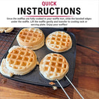 Waffle Fork for Belgian Waffles, Mulit-Use Stainless Steel Kitchen Tool with Silicone Handle, Beveled Prongs, Belgian Baking Accessory - One Size Black