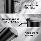 Stovetop Espresso Maker, Stainless Steel Moka Pot 6 Cup, Gold Espresso Maker (12 fl oz), Italian Coffee Pot, Compatible with Gas, Electric and Induction, Black & Gold Finish