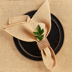 Solino Home Linen Cloth Napkins Set of 4-100% Pure Linen Golden Nugget Dinner Napkins 20 x 20 Inch - Athena, Handcrafted and Machine Washable