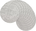 13" Round Placemats Set of 12, Reversible Faux Leather Heat Resistant Table Mats, 100% Waterproof Oilproof Wipeable Table Protective Placemats for Vinyl, Washable for Indoor (12, Light Grey)