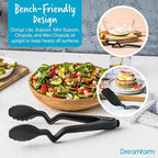 Dreamfarm Everyday Kitchen Essentials (Black) - Clongs Lite Click‑Lock Tongs, Supoon & Mini Supoon Scraper Spoons, Chopula & Mini Chopula Spatulas – Heat‑Resistant Nylon/Silicone for Cooking & Baking