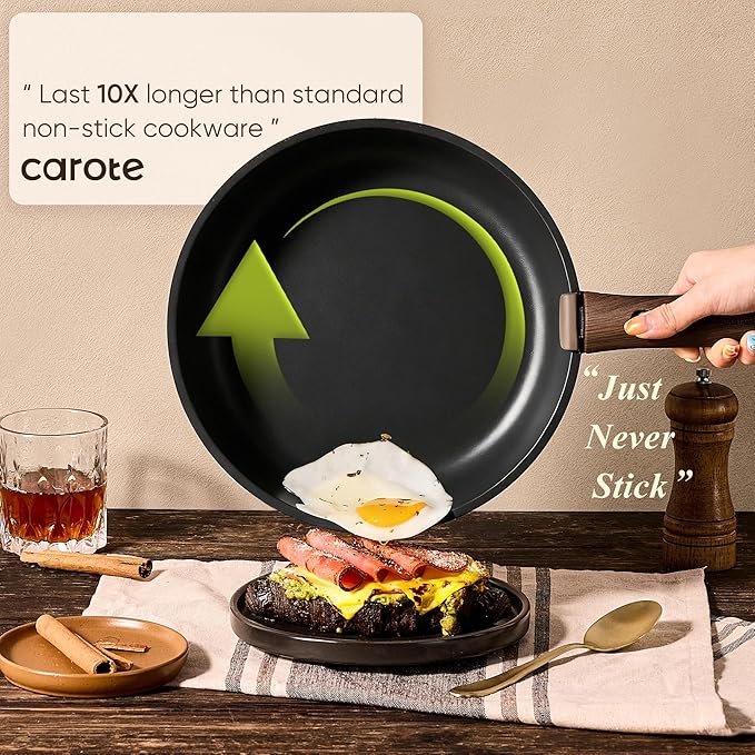 CAROTE 33pcs Pots and Pans Non Stick, Cookware Sets Detachable Handle, Induction Kitchen Pots and Pans,NonStick Cooking Set, Oven/Dishwasher/Fridge Safe, Space Saving