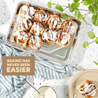 PLASTICPRO Aluminum Pans 10 Pack Disposable Cookie Sheets 9'' x 13'' Baking Pans Premium Quality Heavy Duty Sheet Pans