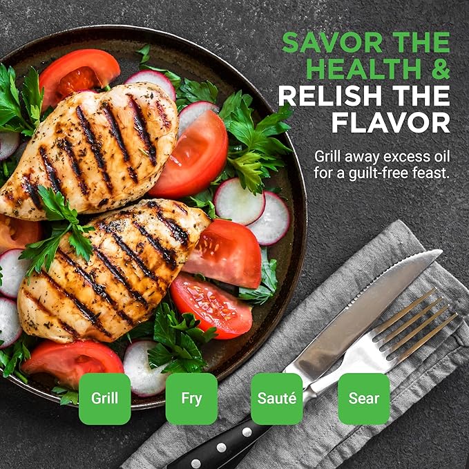 NutriChef Cast Iron Reversible Griddle 18x10 Inch – Pre-Seasoned Flat Top & Ridged Grill Side, Stove Top Griddle for Gas Grill, Outdoor & Indoor Cooking