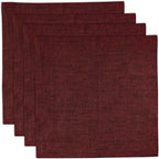 Solino Home Linen Square Placemats Set of 4 - Red Garnet Placemats 14 x 14 Inch - 100% Pure Linen Table Mats for Valentines, Winter, New Year - Athena