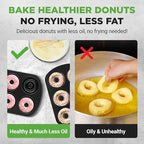 NutriChef Nonstick Donut Pans for Baking | 6 Durable & Easy to Clean Doughnut Molds | Fits Full-Sized Doughnuts | Oven Safe Up To 450F | Bake Perfect Donuts & Bagels | 12.5 x 8.5 Donut Trays | 2 Pack