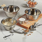 husMait Stainless Steel Measuring Spoons - 5 Piece Heavy Duty Measuring Spoon Set for Dry Food, Spices or Liquids