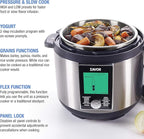 Zavor LUX LCD 6 Quart Programmable Electric Multi-Cooker: Pressure Cooker, Slow Cooker, Rice Cooker, Yogurt Maker, Steamer and more - Stainless Steel (ZSELL02)