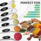 Urbanstrive 8 Pcs Upgraded Magnetic Measuring Spoons Set Stainless Steel Dual Sided for Liquid Dry Food Measuring Cups Spoons Set Fits in Spice Jar Kitchen Gadgets Including Leveler, Silver
