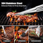 Pop Pop Gifts from Grandkids, Gifts for Poppop Grandparents Day, Grilling Accessories, Heavy Duty Stainless Steel Grill Set BBQ Grill Tools for Outdoor Grill with Aluminum Case, Grill Utensils Set