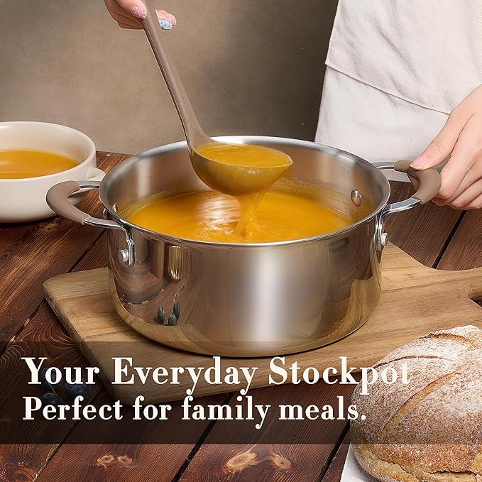 CAROTE 19pcs Stainless Steel Cookware Set with Detachable Handle, Pots and Pans Set, Induction Kitchen Cooking Sets, RV/Camping Cookware, Removable Handle, Oven Safe, Woodgrain