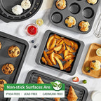 HONGBAKE Non-Stick Muffin Pans 12 Cup, Carbon steel Cupcake Pan for Baking, 2 Pack Non toxic Health Muffin tin -Dark Grey