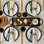 Solino Home Linen Placemats Set of 4 - Classic Hemstitch Light Natural Placemats 14 x 19 Inch - 100% Pure Linen Table Mats for Holiday, New Year