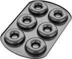 Wilton 6-Cavity Doughnut Baking Pan, Makes Individual Full-Sized 3 3/4" Donuts or Baked Treats, Non-Stick and Dishwasher Safe, Enjoy or Give as Gift, Metal (1 Pan)