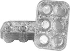 PLASTICPRO Aluminum Foil Muffin Pans Reusable and Disposable, Holds 6 Cupcakes/Muffin & Pie foil Pan Pack of 10