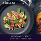 Circulon Symmetry Hard Anodized Nonstick Induction Frying Pan Twin Pack, 10-Inch and 12-Inch, Pan Sets for Cooking Nonstick, Black