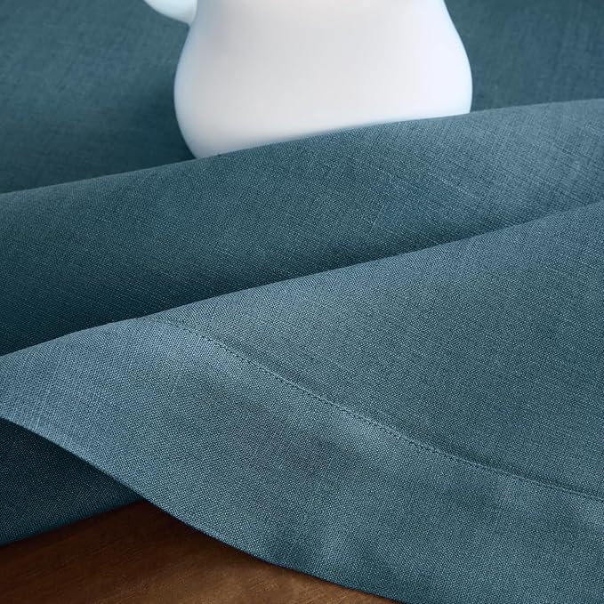 Solino Home Linen Napkins Set of 4-100% Pure Linen Peacock Blue Dinner Napkins Cloth 20 x 20 Inch for Winter - Fete, Handcrafted and Machine Washable