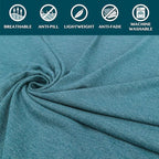 PAVILIA Travel Blanket Airplane Compact with Bag, Soft Packable Plane Blanket Kids Adults, Portable Camping Flight Essentials, Travelers Gifts Accessories, Luggage Backpack Strap, 65x40 Teal Blue