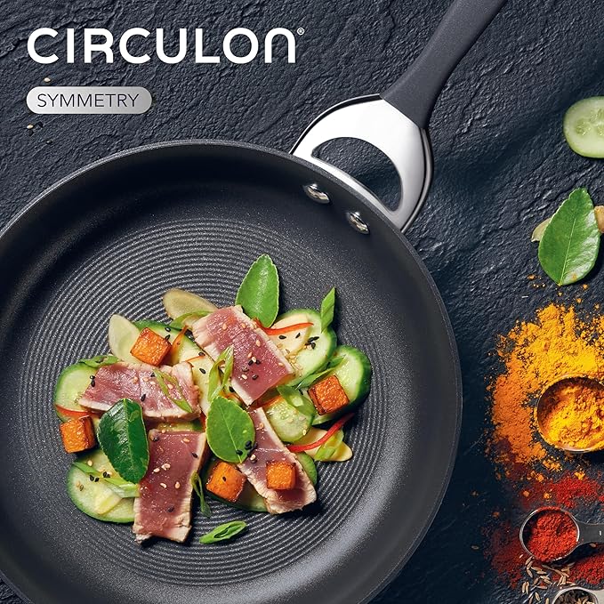 Circulon Symmetry Hard Anodized Nonstick Induction Frying Pan, 8.5-Inch Fry Pan, Black