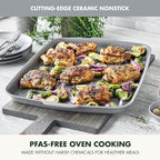 GreenPan Premiere Ovenware Healthy Ceramic Nonstick 18" x 13" Half Rectangular Baking Pan, PFAS-Free, Warp-Free Bakeware, Durable Quick Heating, Oven & Broiler Safe to 600F, Dishwasher Safe, Gray
