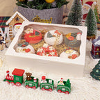 24pcs10x8x2.5 Inch White Bakery Boxes Treat Boxes with Window for Pastry, Cookie, Desserts, Chocolate Strawberries, Pies, Donuts, Muffins,Cupcake