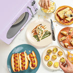 Nostalgia Retro Compact Countertop Microwave Oven - 0.7 Cu. Ft. - 700-Watts with LED Digital Display - Child Lock - Easy Clean Interior - Lavender