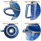 Pour Over Coffee Maker,Ceramic Coffee Maker With 40 pcs Paper Filter，15oz/450ml Pour Over Coffee Dripper (Starry Blue, V02)