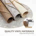 13" Round Placemats Set of 6, Reversible Faux Leather Heat Resistant Table Mats, Waterproof Oilproof Wipeable Table Protective Placemats for Vinyl, Washable for Indoor & Outdoor Use (6, Light Brown)