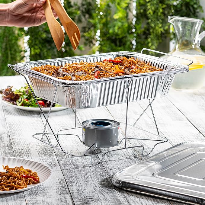 GUSTO [30 Count 9x13 Inch Aluminum Pans, Half Size Deep Steam Foil Pans - Table Pans for Baking, Cooking, Heating, Storing and Food Prepping - (Formerly Comfy Package)